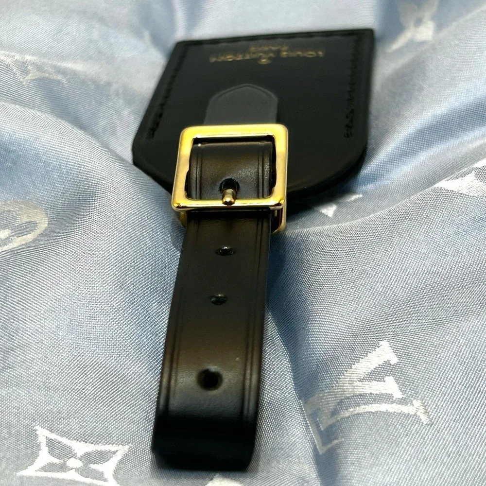 Louis Vuitton Black Leather Luggage Tag
